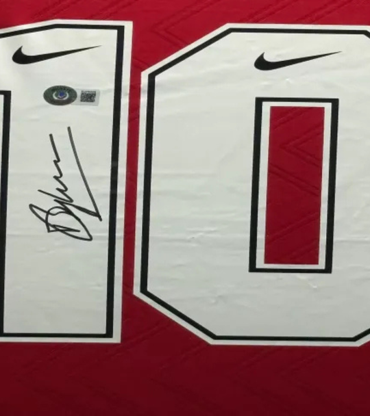 Dennis Bergkamp Arsenal 96/98 ingelijst thuis shirt