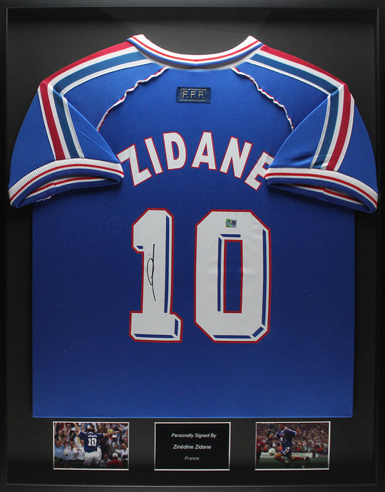 Zinedine Zidane Frankrijk 1998 ingelijst thuis shirt