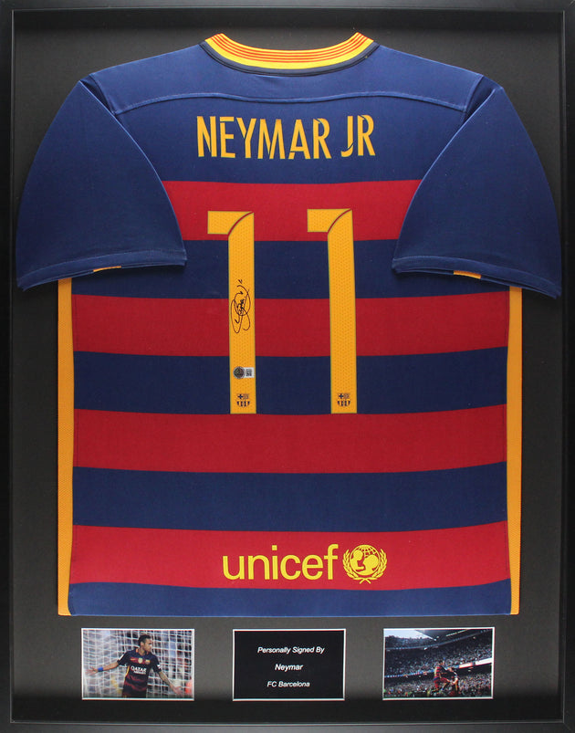 Neymar FC Barcelona 15/16 Ingelijst Thuis Shirt