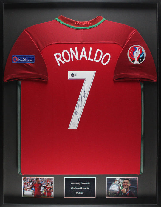 Cristiano Ronaldo Portugal 2016 ingelijst thuis shirt