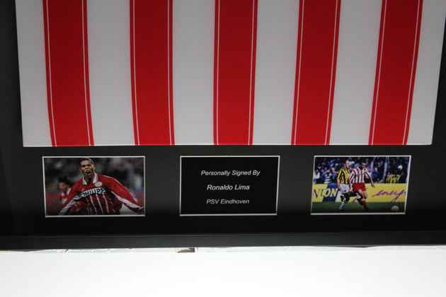 Camiseta local enmarcada de Ronaldo Lima, PSV Eindhoven 95/96