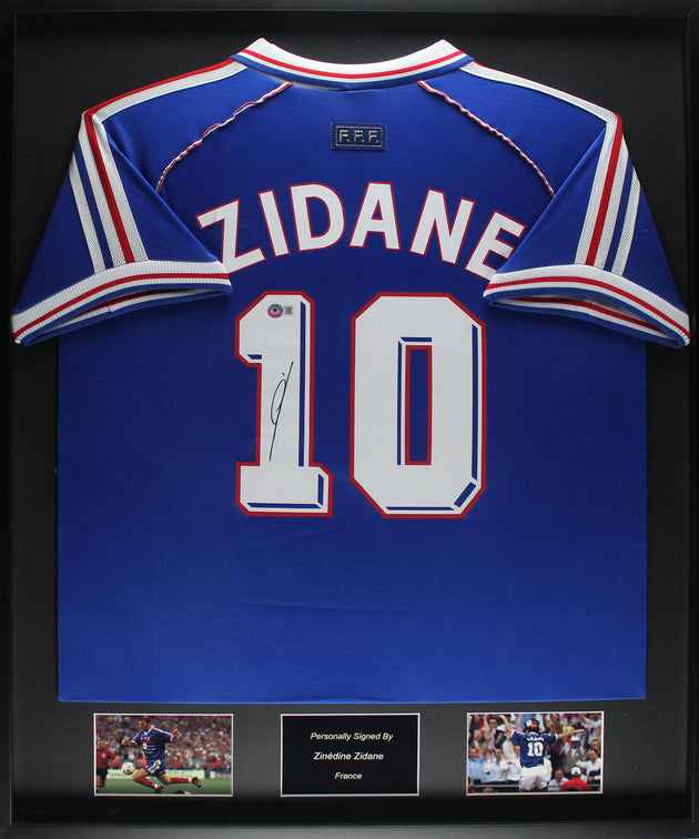 Zinedine Zidane Frankrijk 1998 ingelijst thuis shirt
