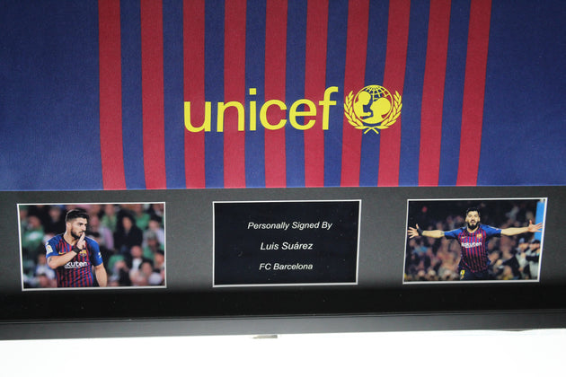 Luis Suarez FC Barcelona 15/16 ingelijst thuis shirt