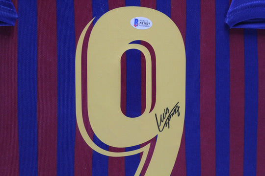Luis Suarez FC Barcelona 15/16 ingelijst thuis shirt