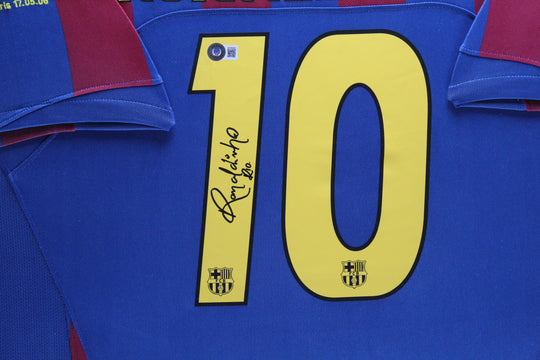 Ronaldinho FC Barcelona 05/06 ingelijst thuis shirt